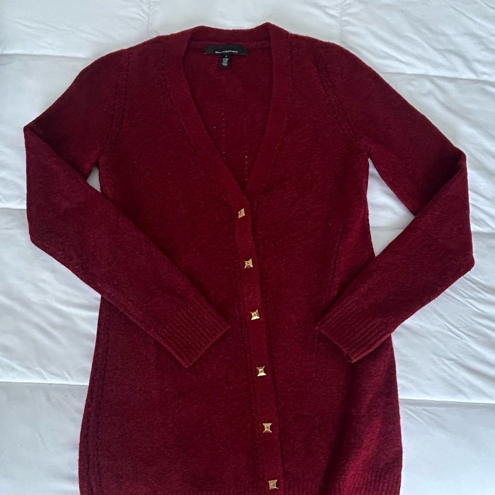 White House Black Market Deep Red Cardigan